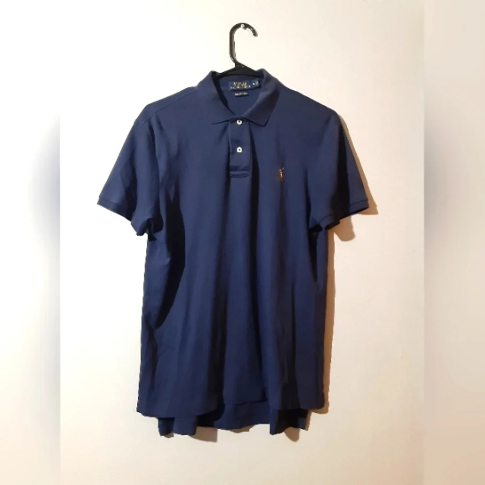 Polo Ralph Lauren Deep Blue Polo Shirt Pima Soft Cotton Short Sleeve Men's M